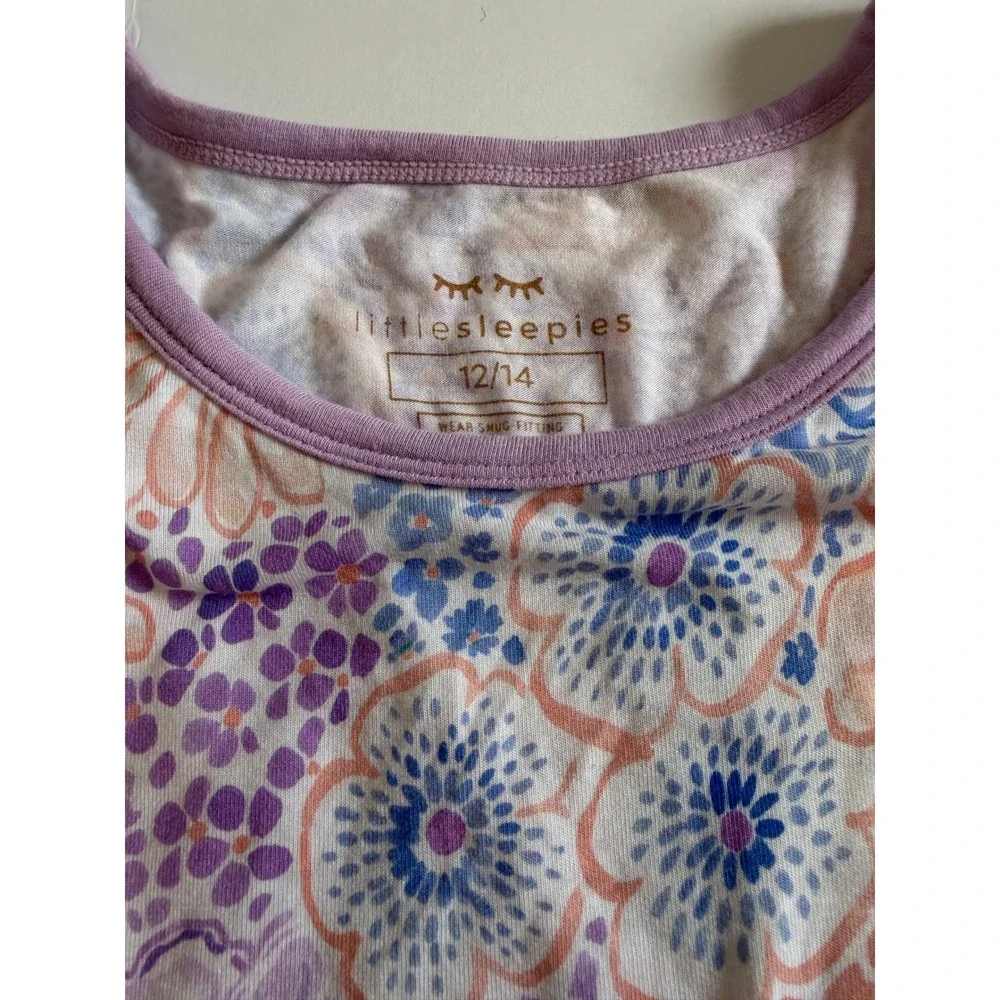 Little Sleepies Doodle Blooms Pajama Set Short Sleeve 12/14